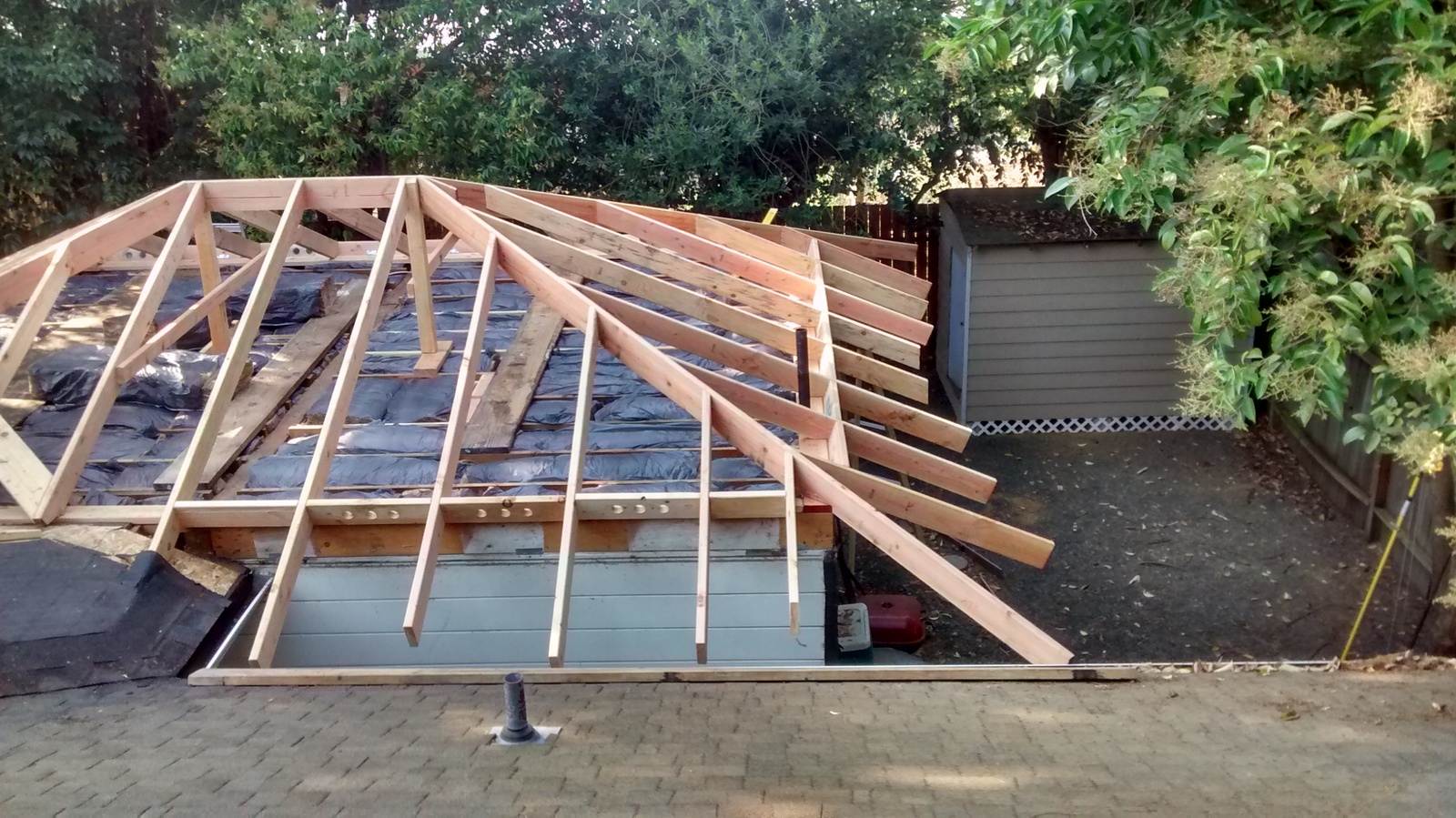 Sonoma Ave new Hip roof framed