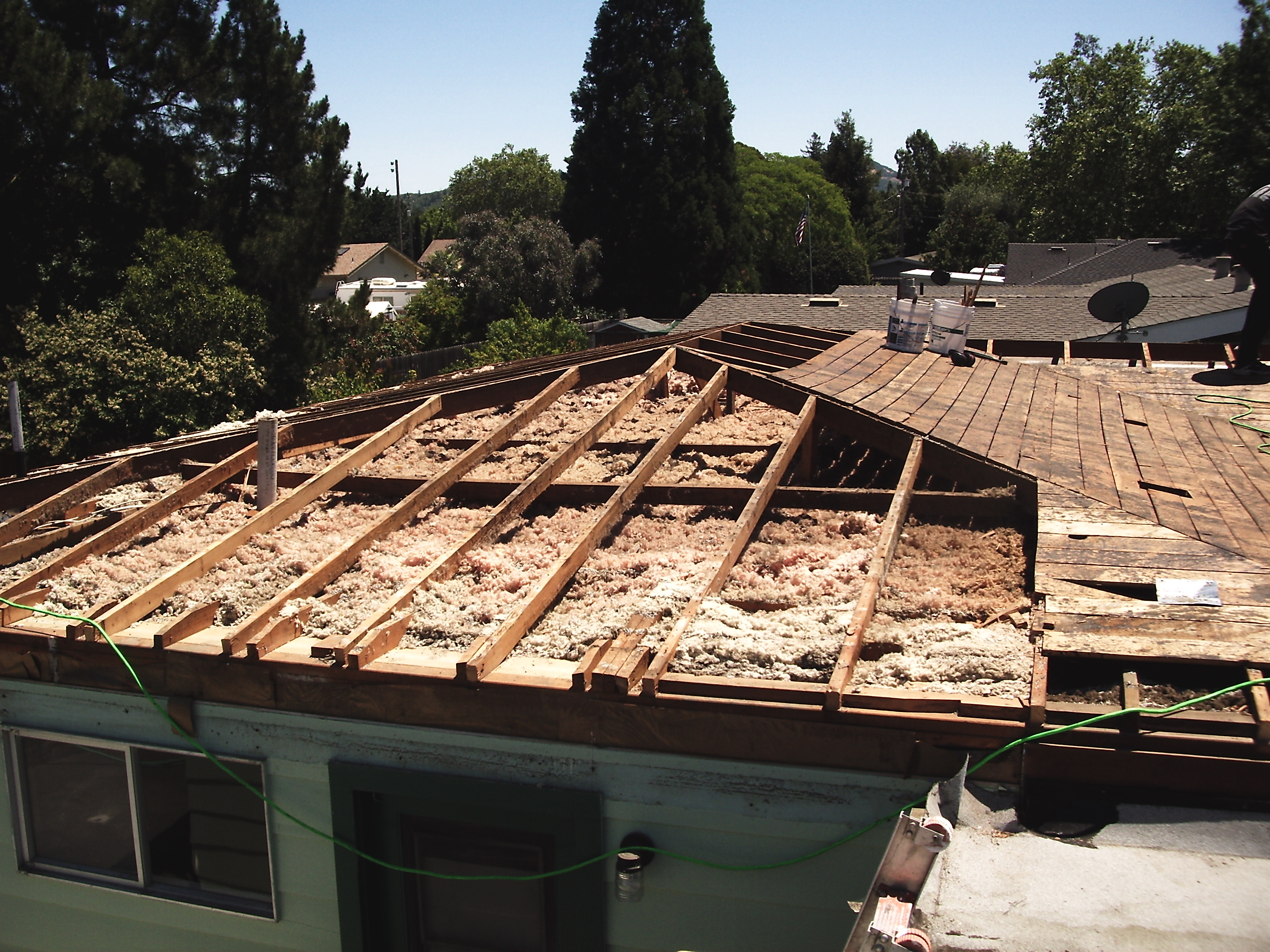 Benicia Dr Old roof system being removed
